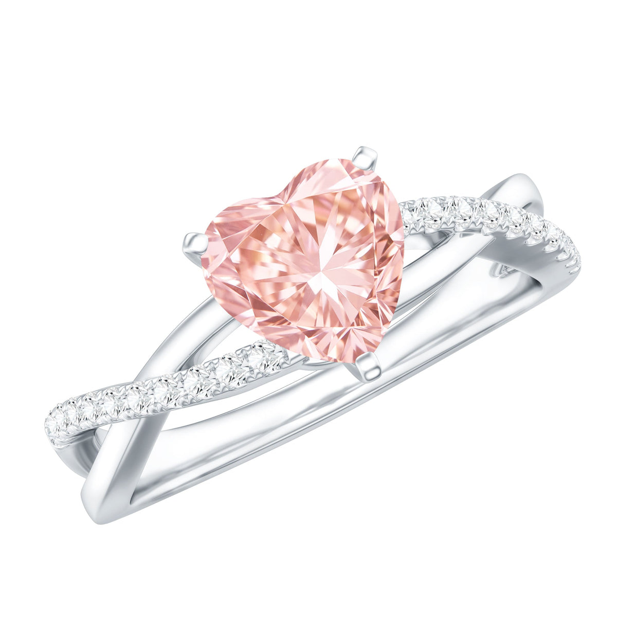 The Crossing — Pink Diamond Heart Ring