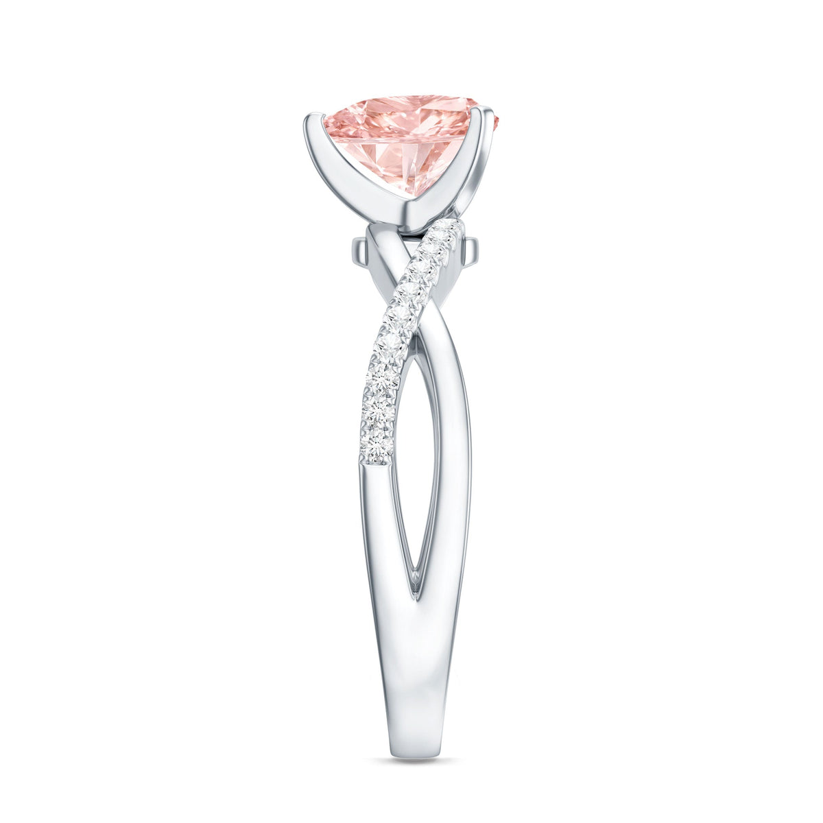 The Crossing — Pink Diamond Heart Ring