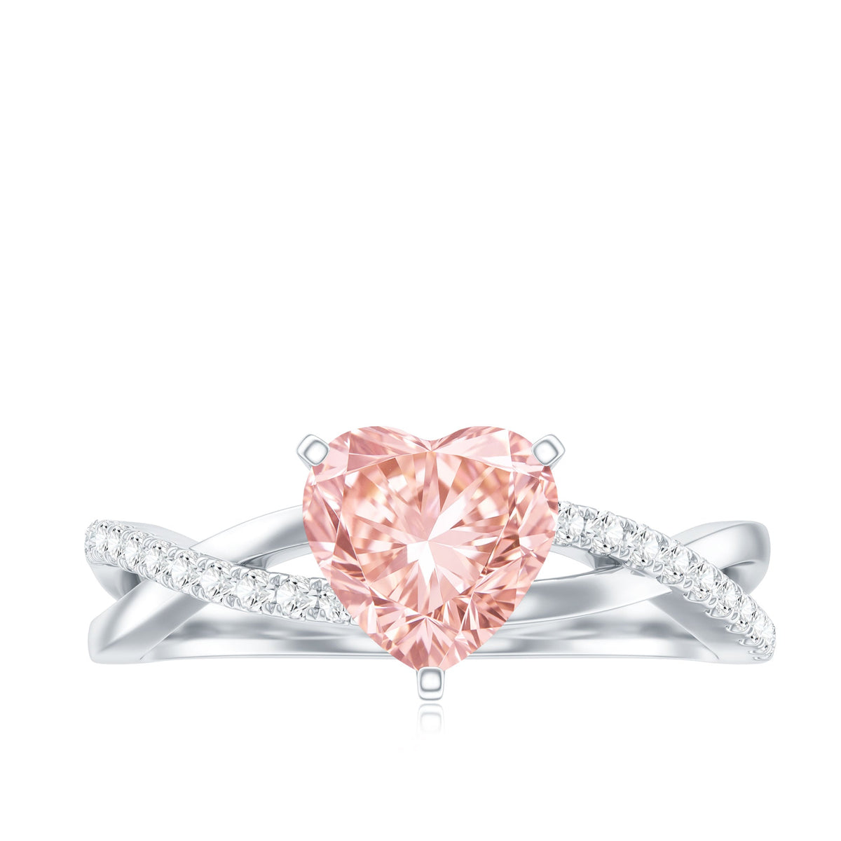 The Crossing — Pink Diamond Heart Ring