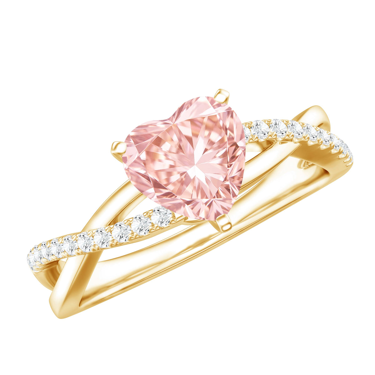 The Crossing — Pink Diamond Heart Ring