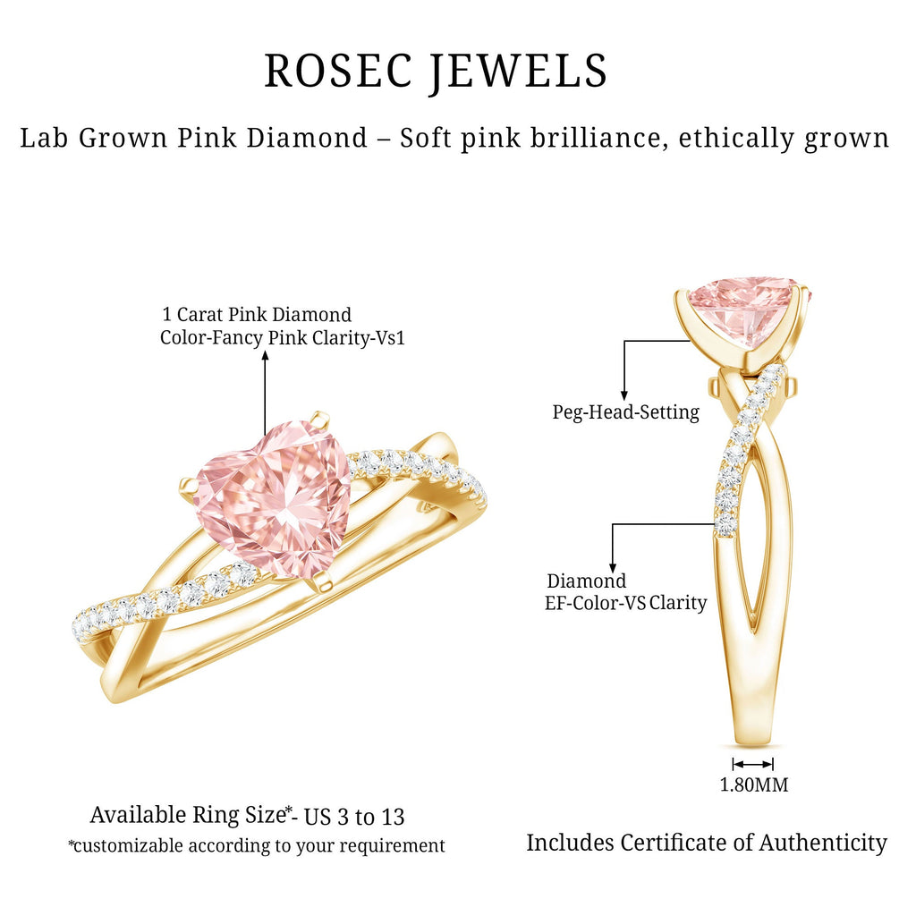 The Crossing — Pink Diamond Heart Ring