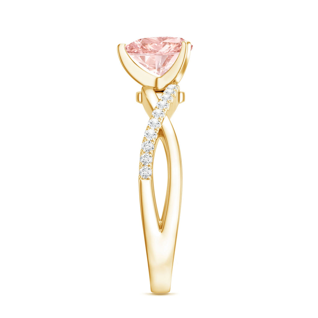 The Crossing — Pink Diamond Heart Ring