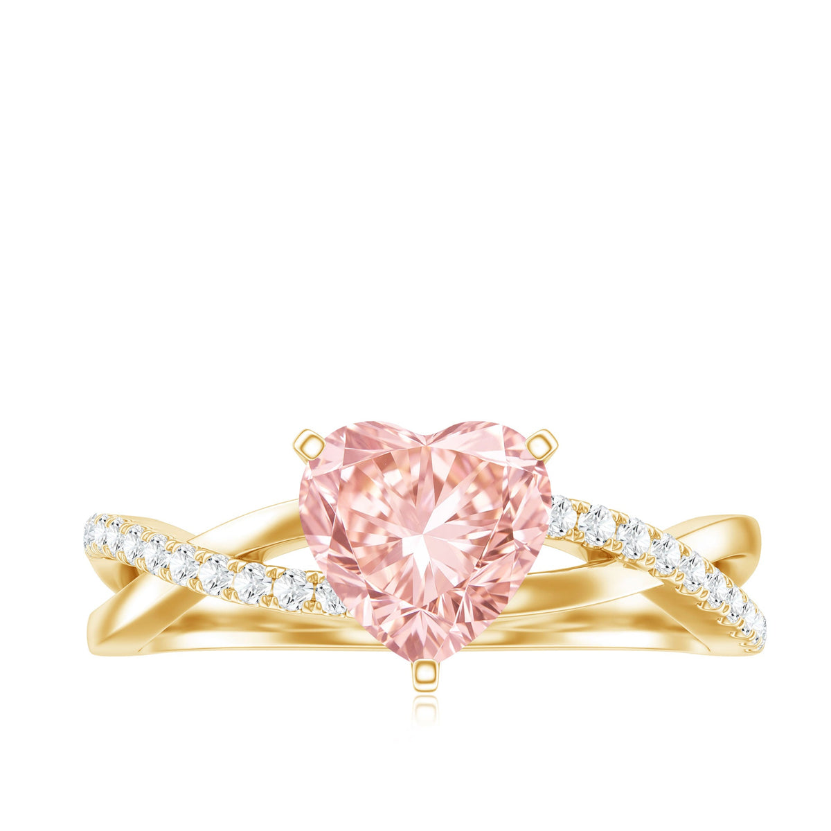 The Crossing — Pink Diamond Heart Ring