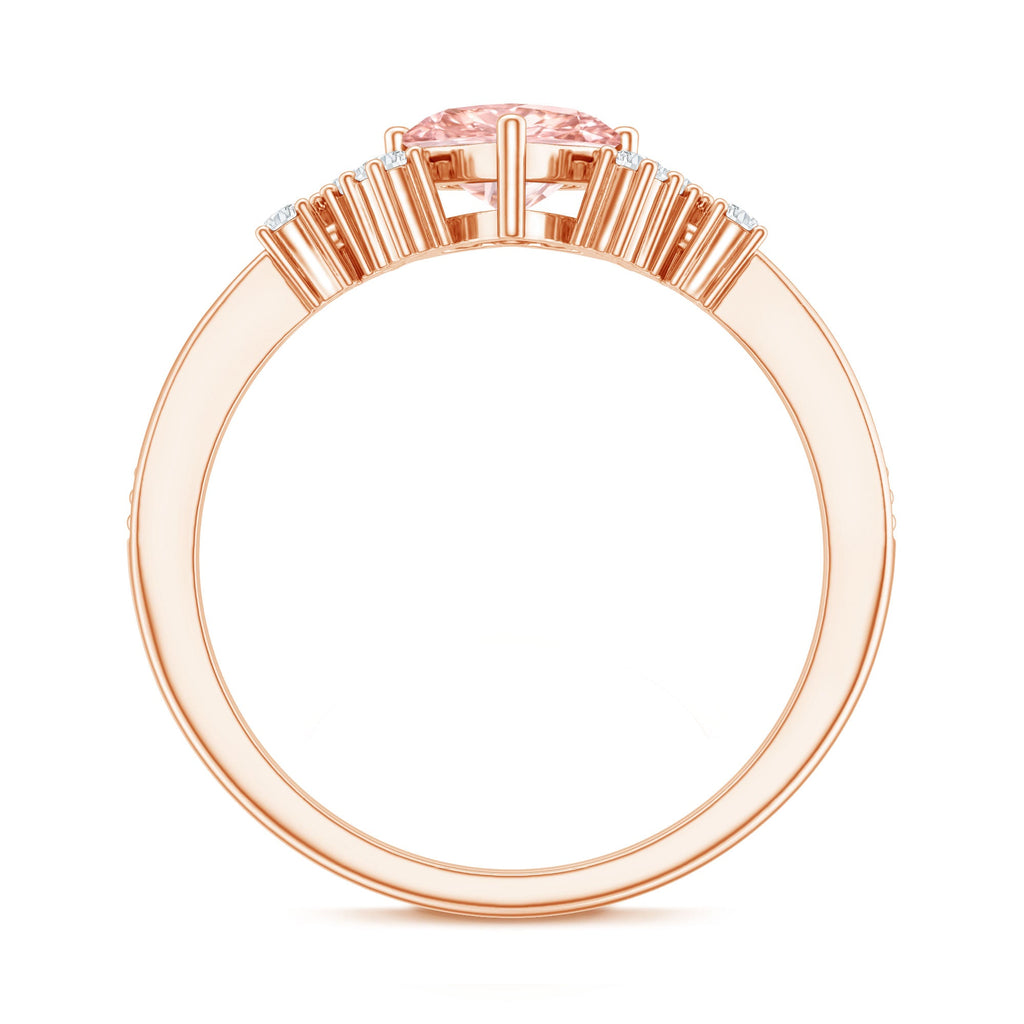 1 CT Lab Grown Pink and White Diamond Heart Engagement Ring IGI Certified