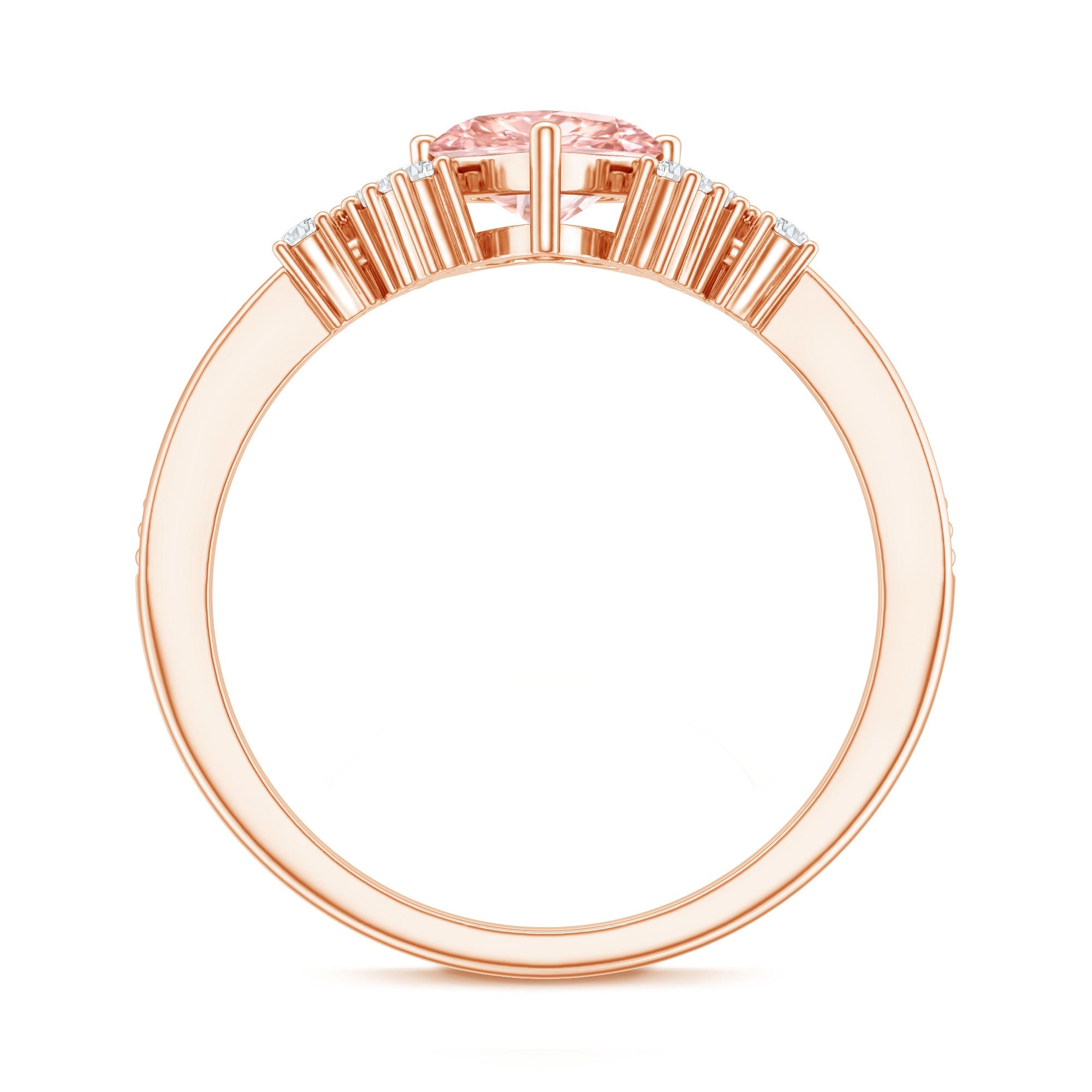 1 CT Lab Grown Pink and White Diamond Heart Engagement Ring IGI Certified