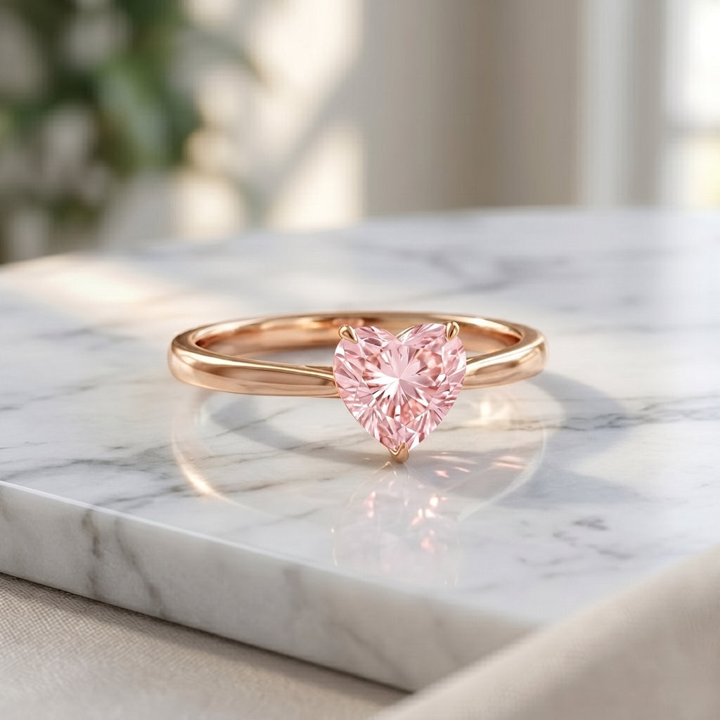The Confession — Pink Diamond Heart Promise Ring