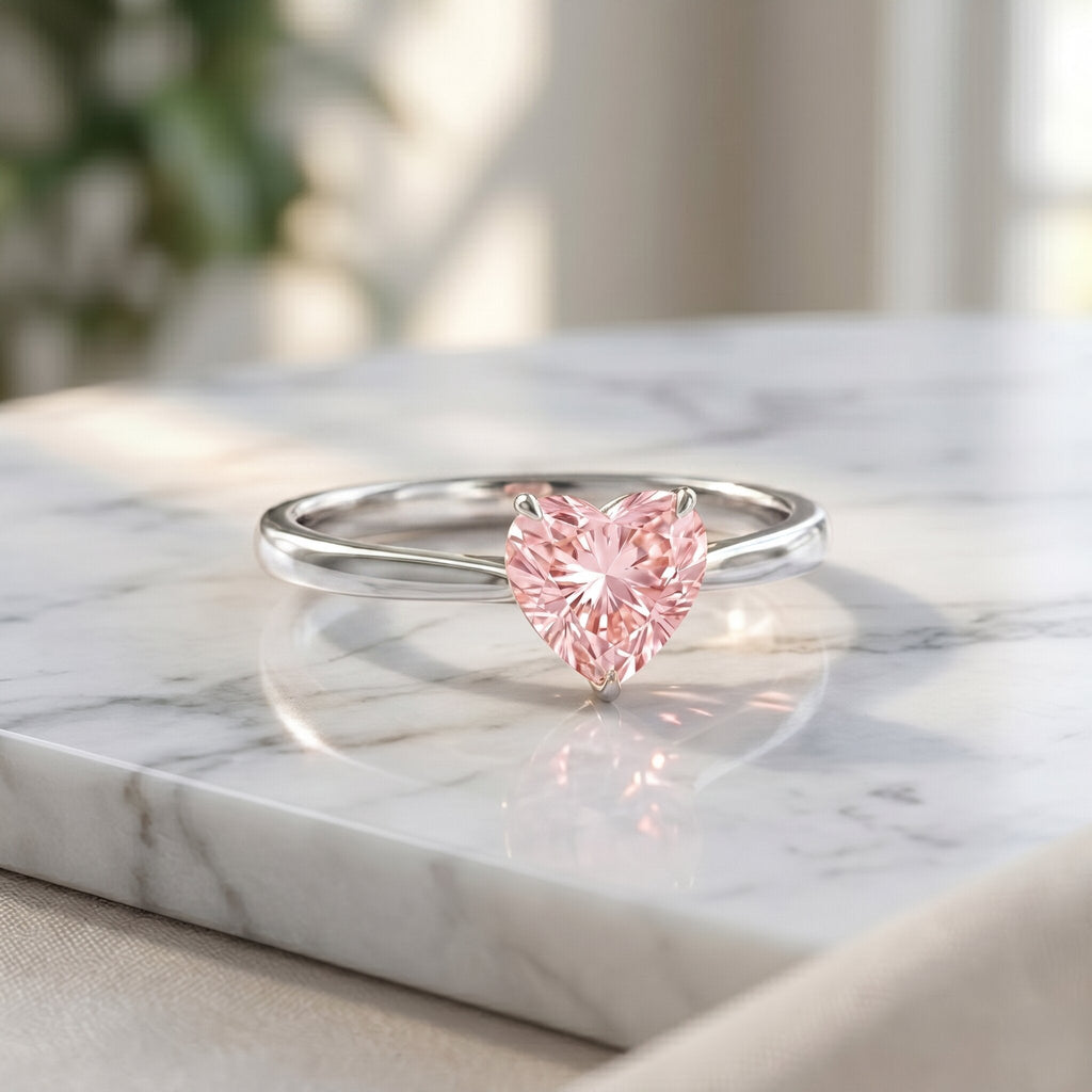 The Confession — Pink Diamond Heart Promise Ring