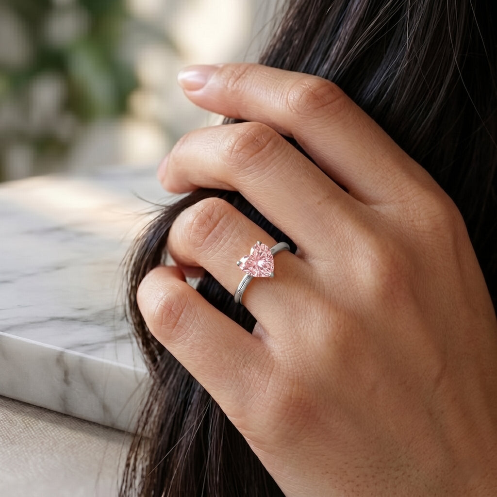 The Confession — Pink Diamond Heart Promise Ring