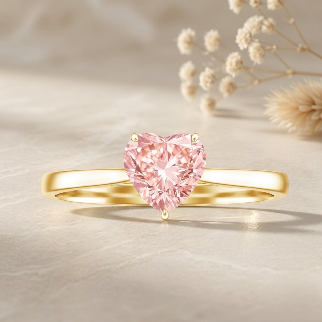 The Confession — Pink Diamond Heart Promise Ring