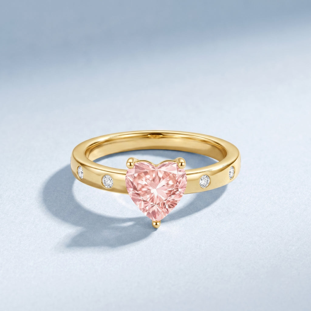 IGI Certified Solitaire Lab Grown Pink Diamond Engagement Ring for Women