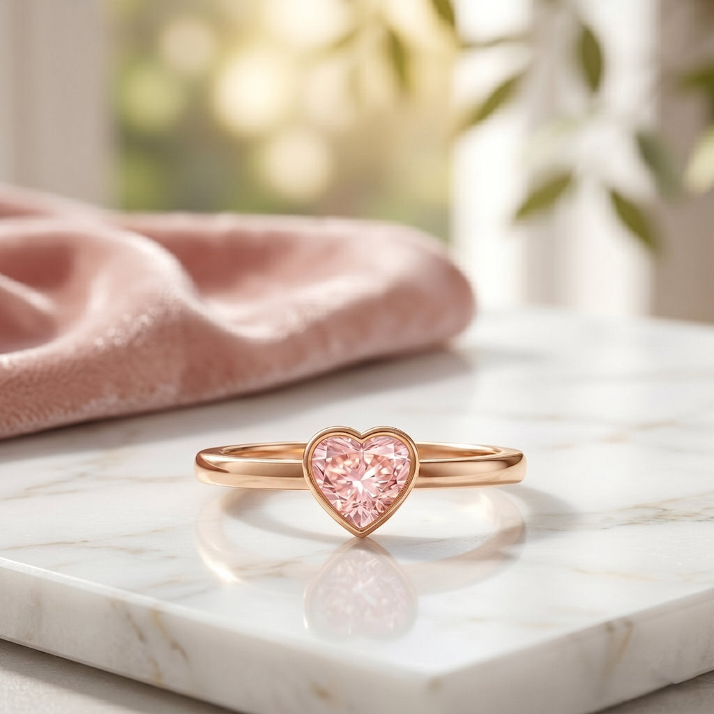 The Seal — Pink Diamond Heart Promise Ring