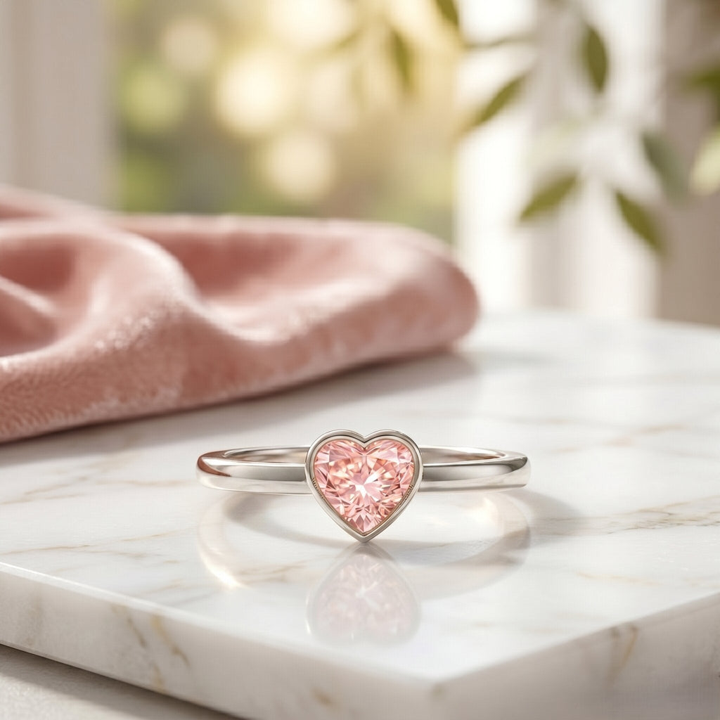 The Seal — Pink Diamond Heart Promise Ring