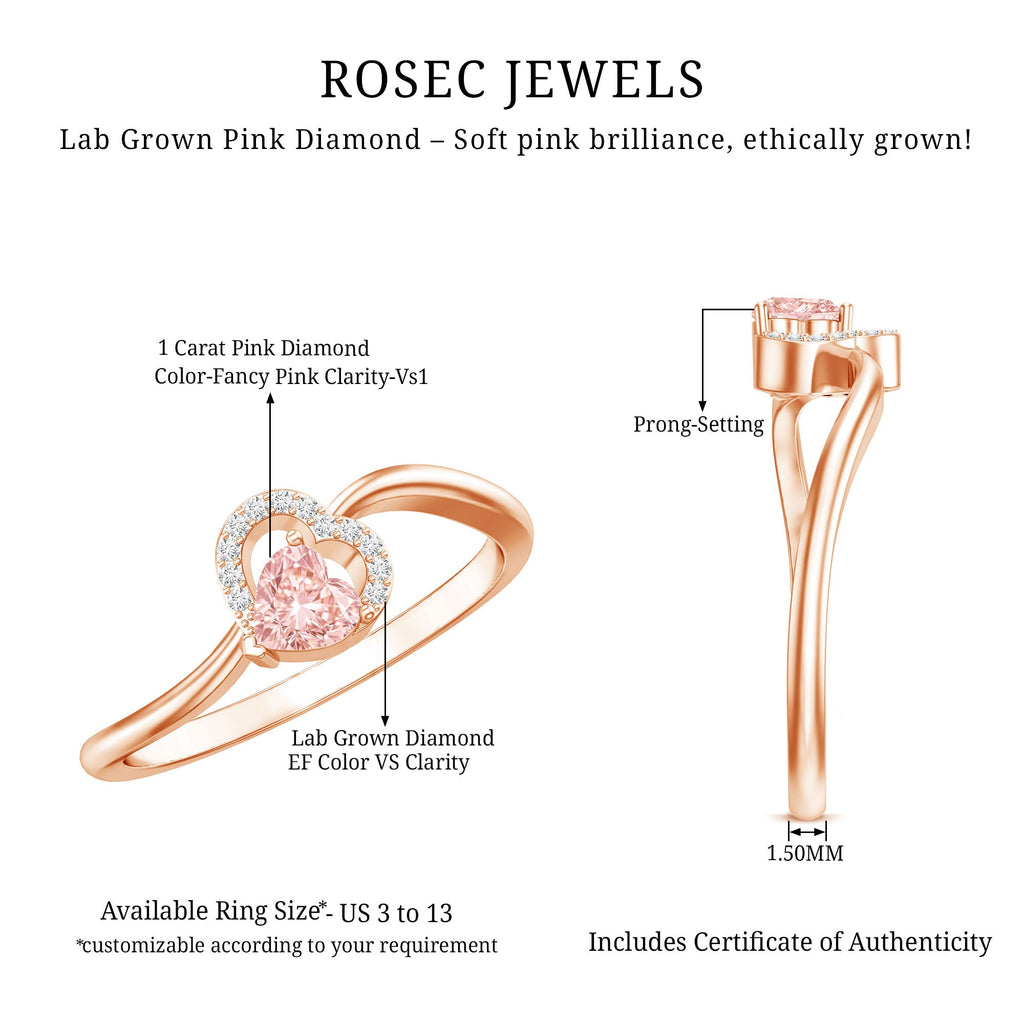 The Ribbon — Pink Diamond Heart Promise Ring