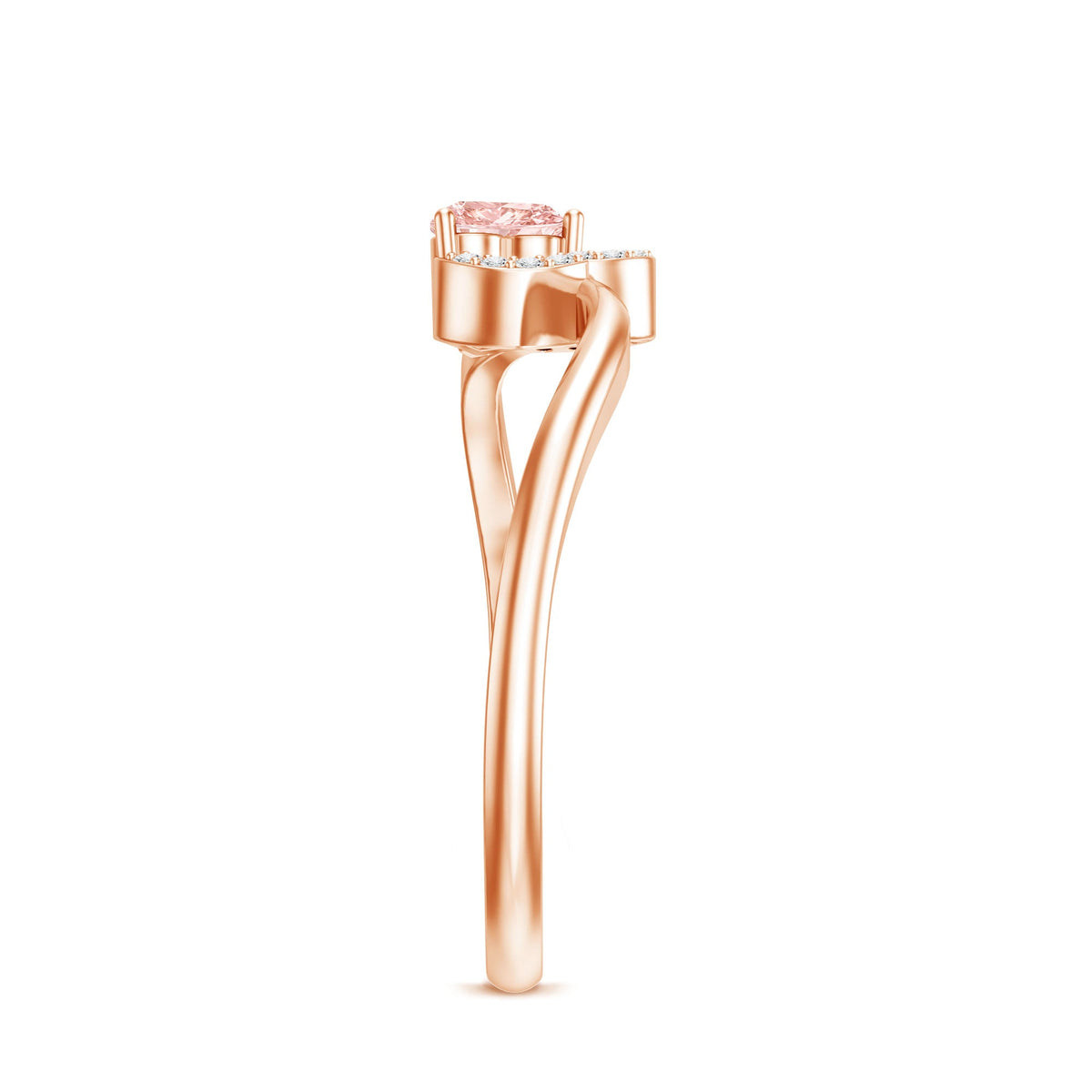 The Ribbon — Pink Diamond Heart Promise Ring