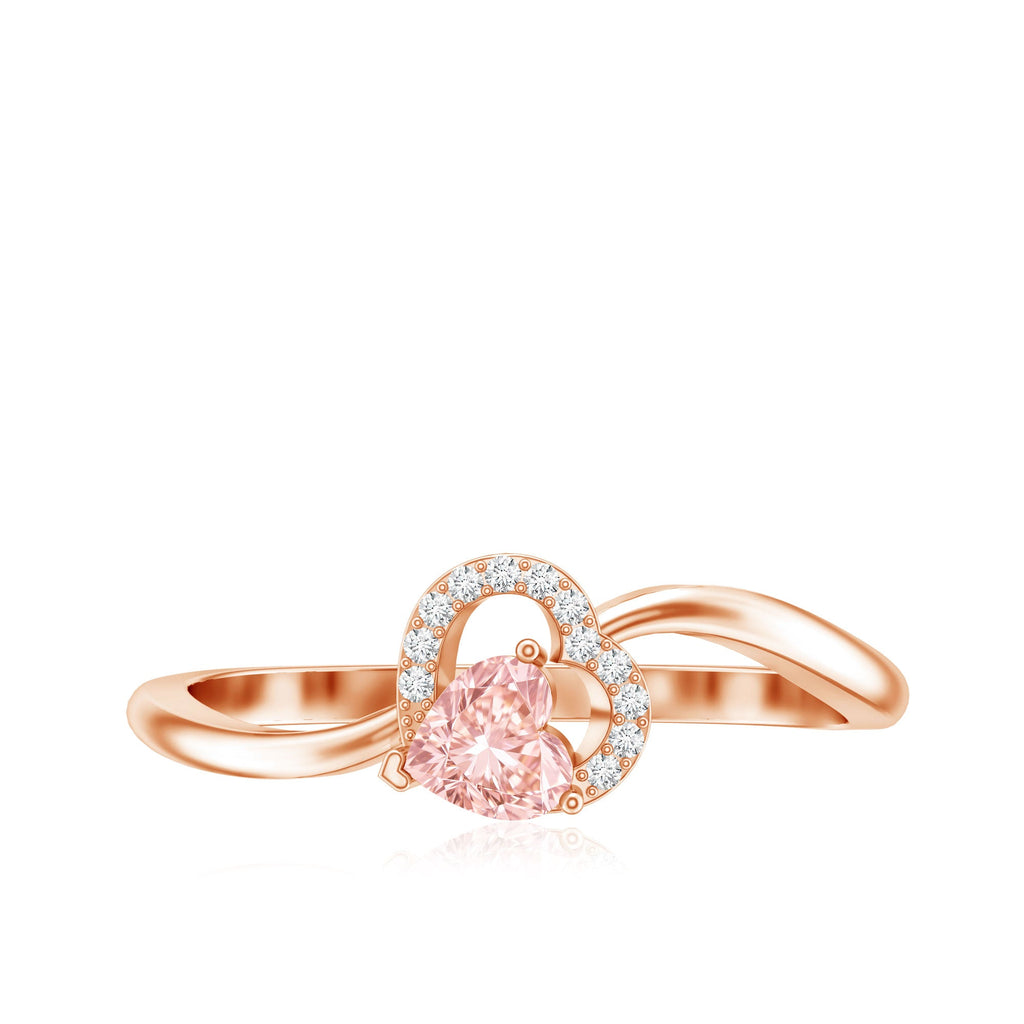 The Ribbon — Pink Diamond Heart Promise Ring
