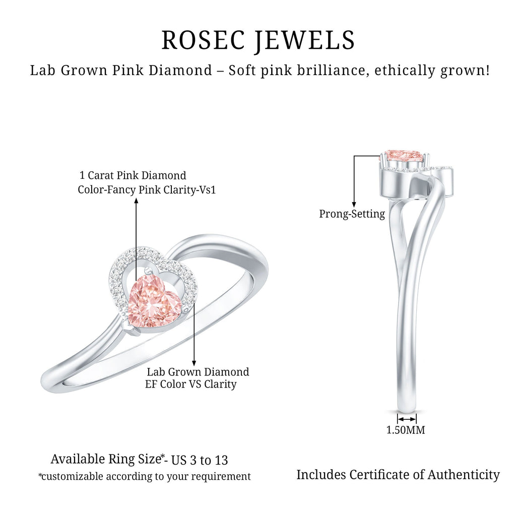 The Ribbon — Pink Diamond Heart Promise Ring