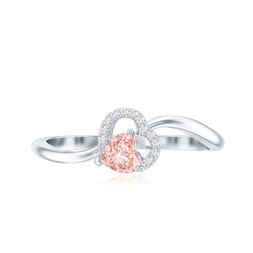 The Ribbon — Pink Diamond Heart Promise Ring