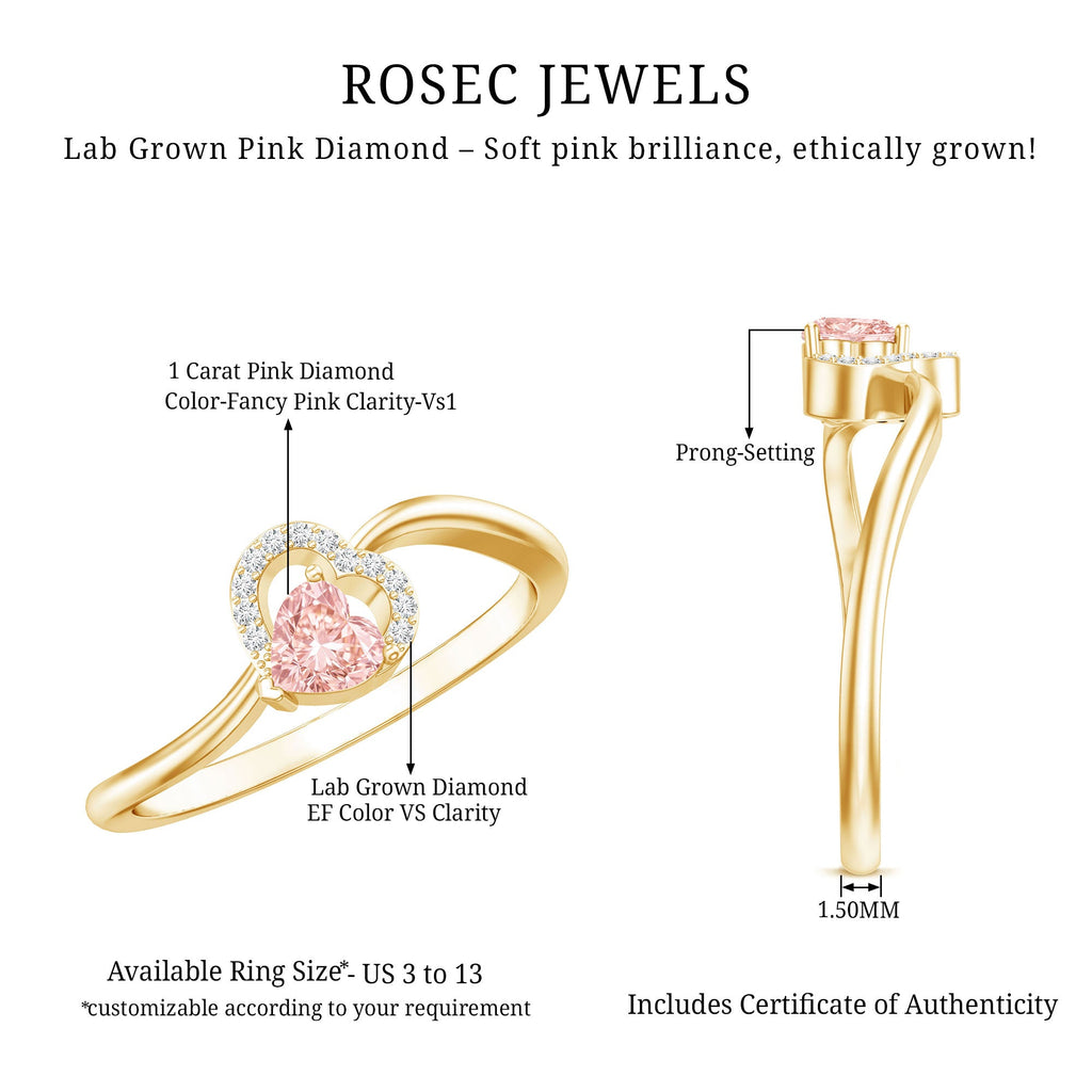 The Ribbon — Pink Diamond Heart Promise Ring