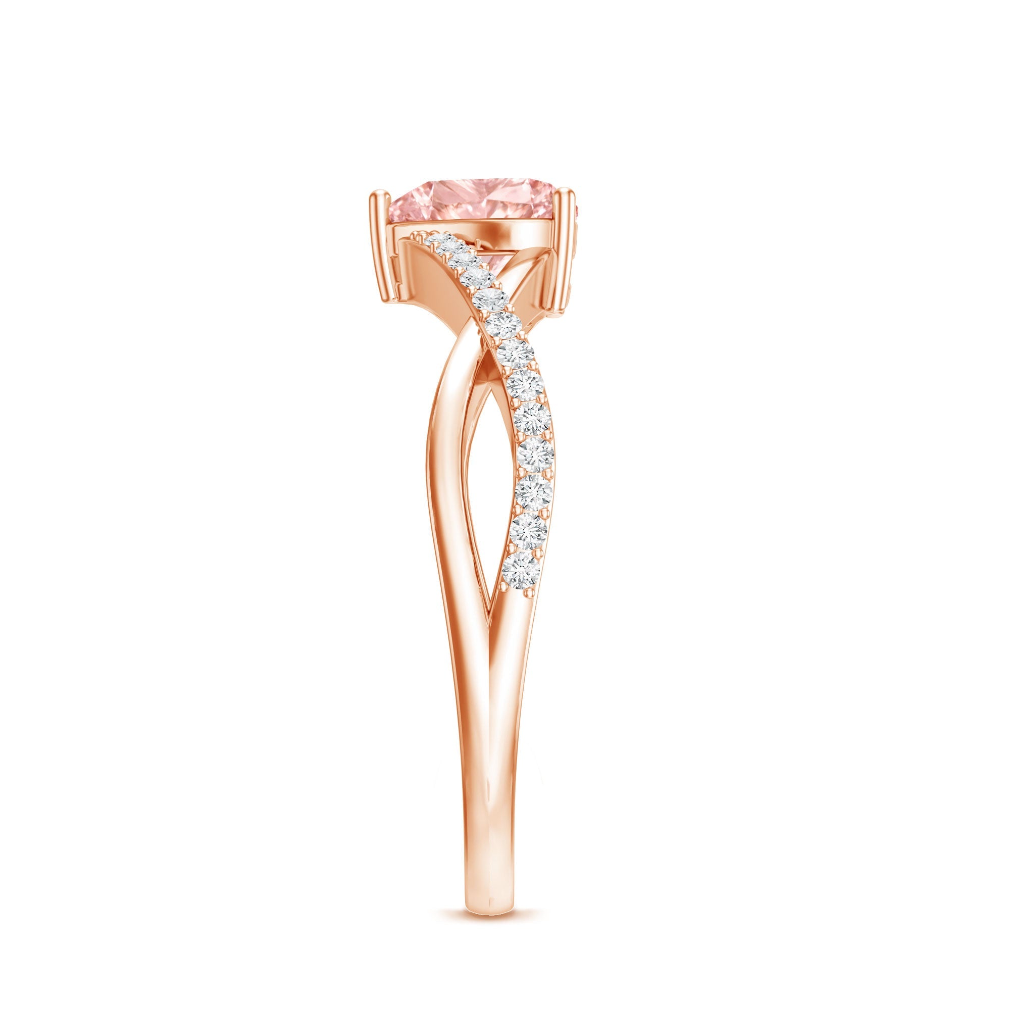 IGI Certified 1 CT Heart Shaped Lab Grown Pink Diamond Infinity Engagement Ring