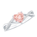 IGI Certified 1 CT Heart Shaped Lab Grown Pink Diamond Infinity Engagement Ring