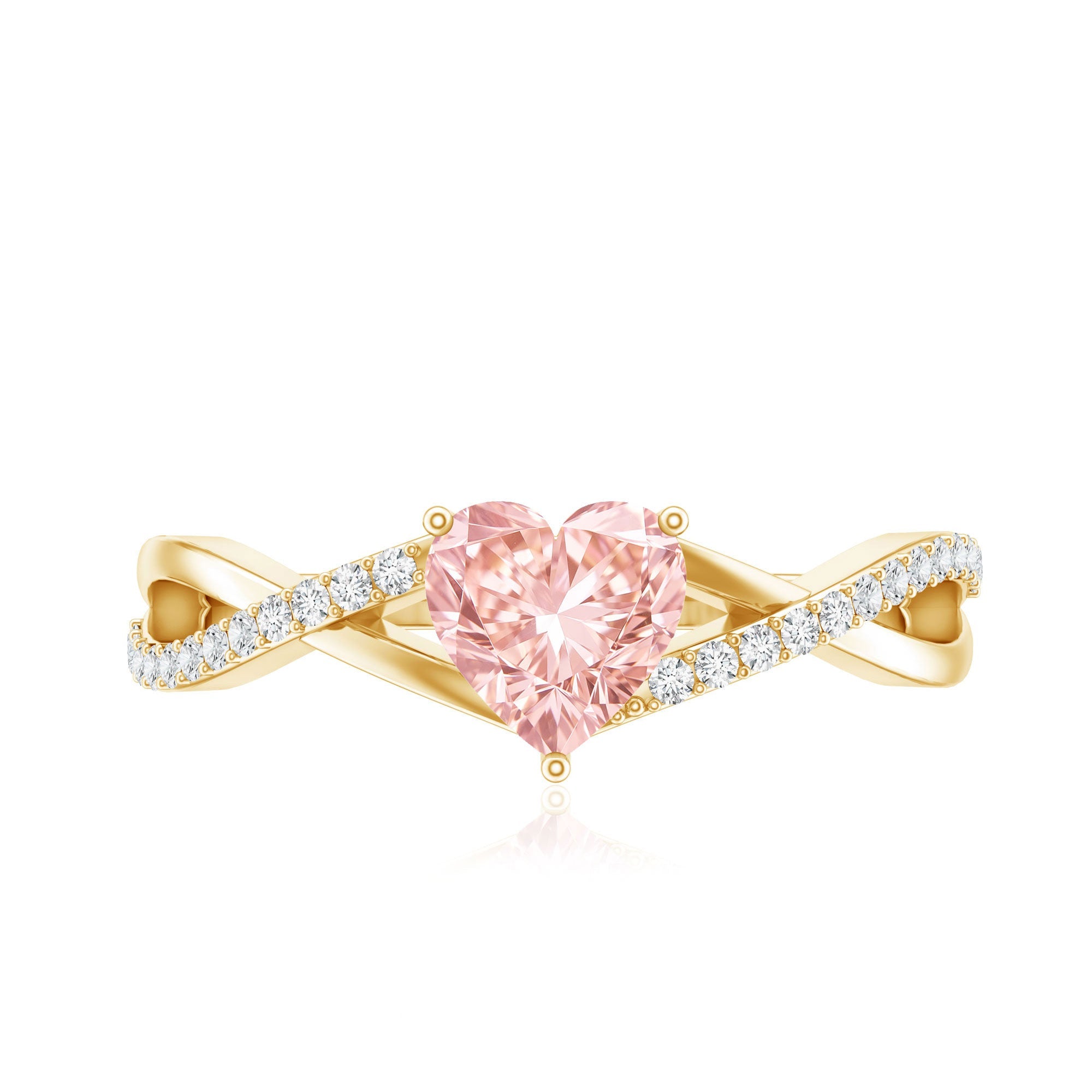 IGI Certified 1 CT Heart Shaped Lab Grown Pink Diamond Infinity Engagement Ring