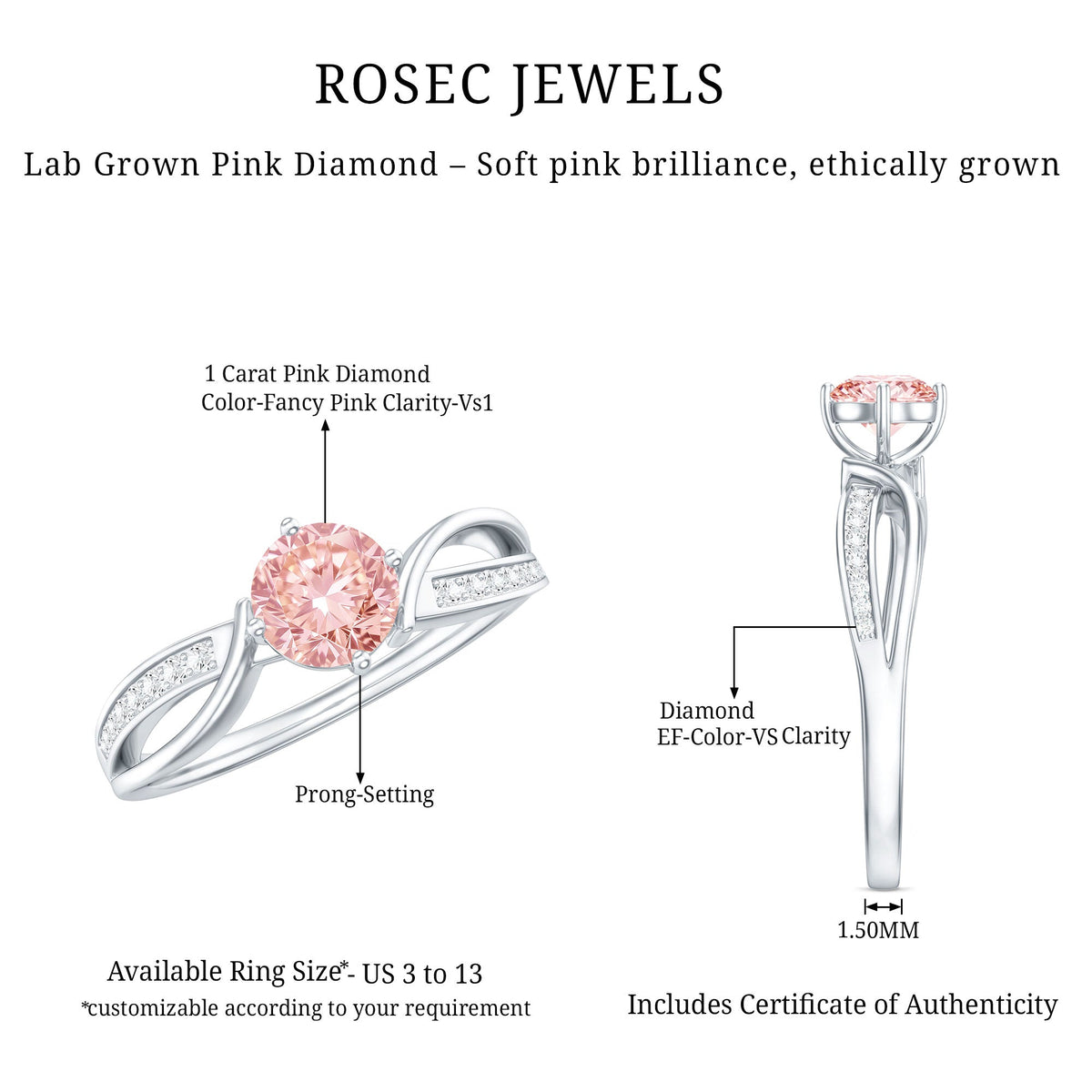 The Continuum — Pink Diamond Infinity Engagement Ring