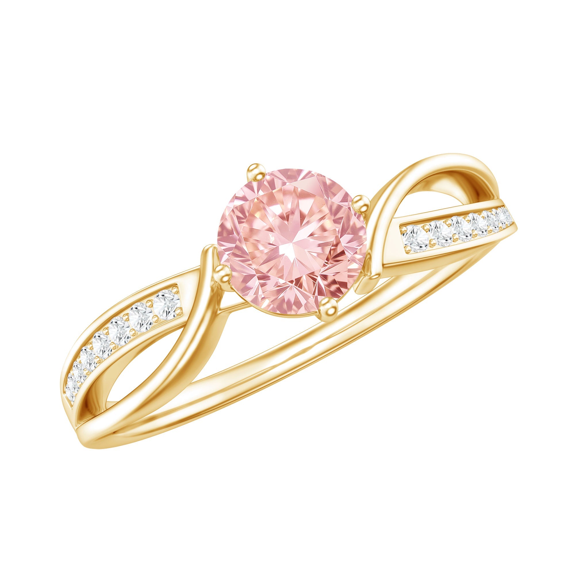 1 CT Lab Grown Pink Diamond Infinity Engagement Ring with IGI Certificate