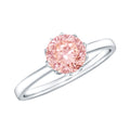 IGI Certified 1 CT Lab Grown Pink Diamond Solitaire Engagement Ring in Lotus Basket Setting