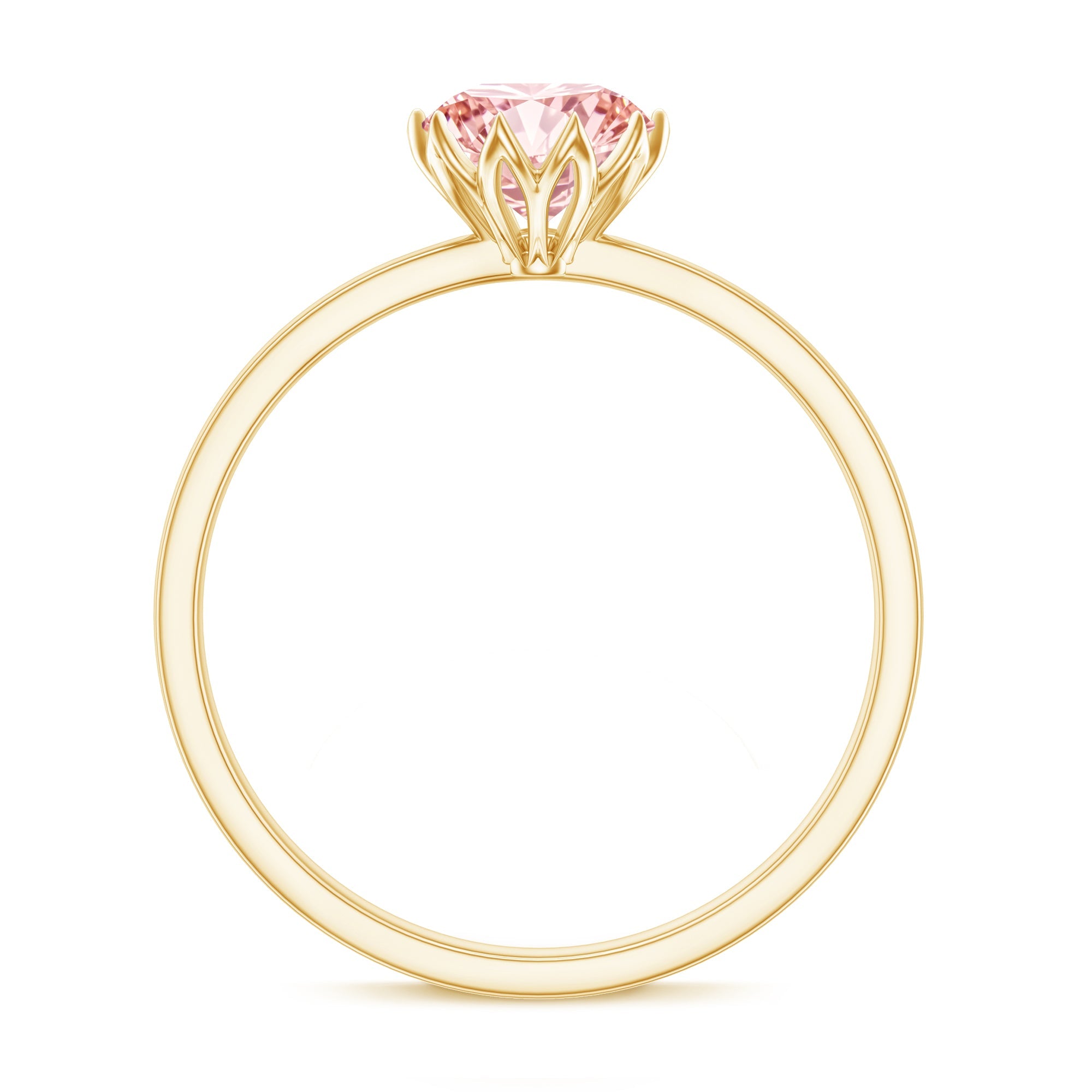 IGI Certified 1 CT Lab Grown Pink Diamond Solitaire Engagement Ring in Lotus Basket Setting