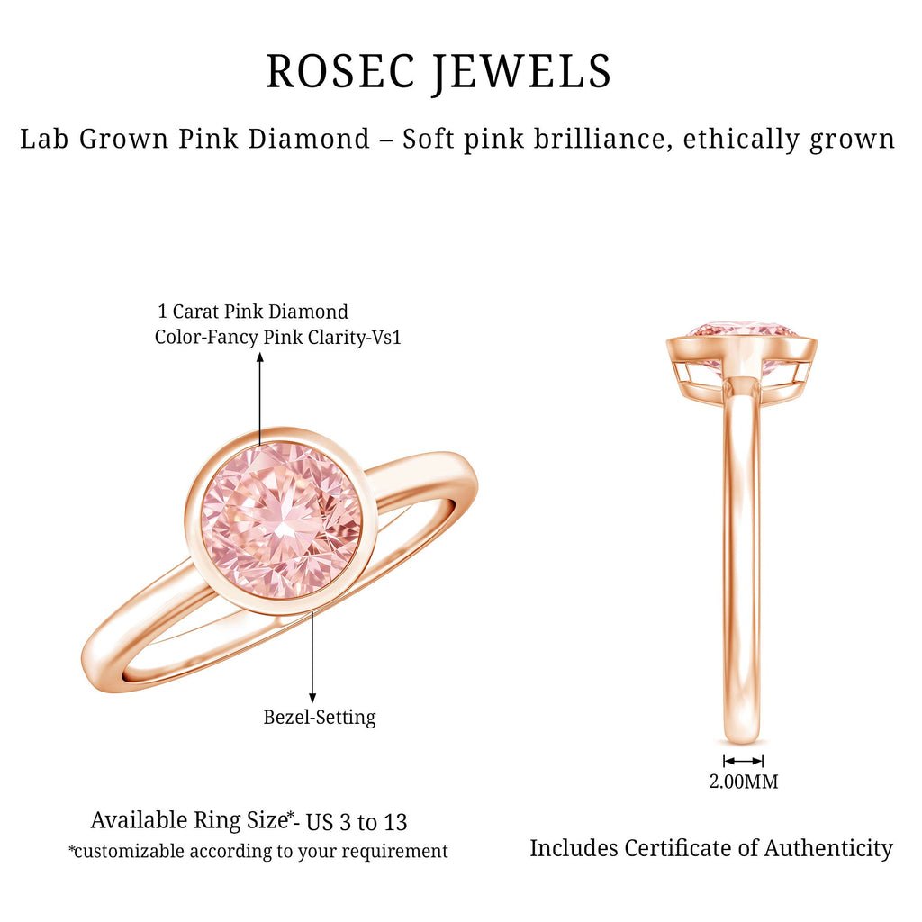 The Shield — Pink Diamond Bezel Engagement Ring