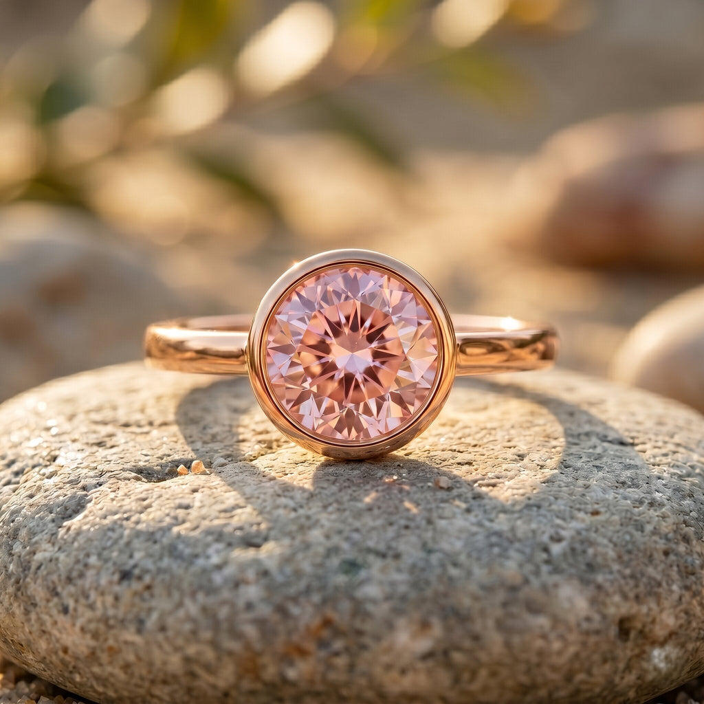 The Shield — Pink Diamond Bezel Engagement Ring