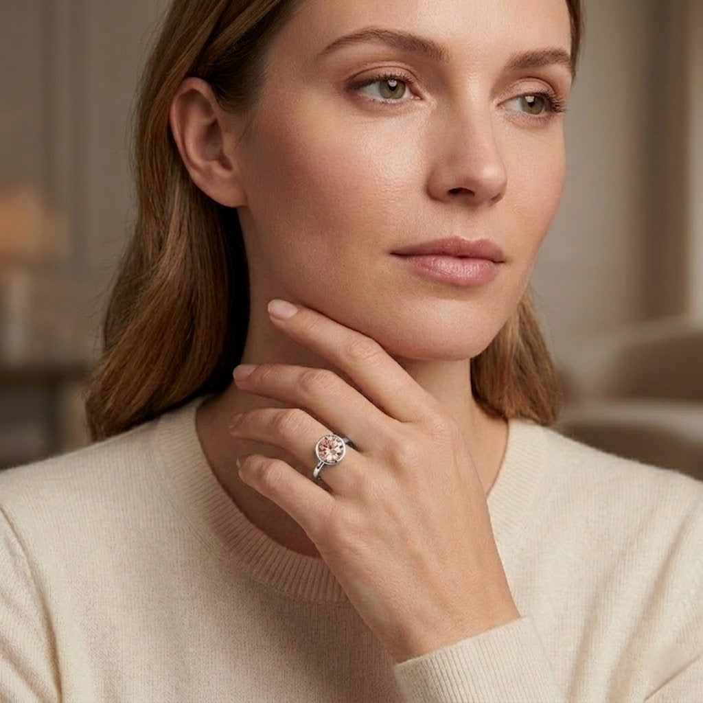 The Shield — Pink Diamond Bezel Engagement Ring