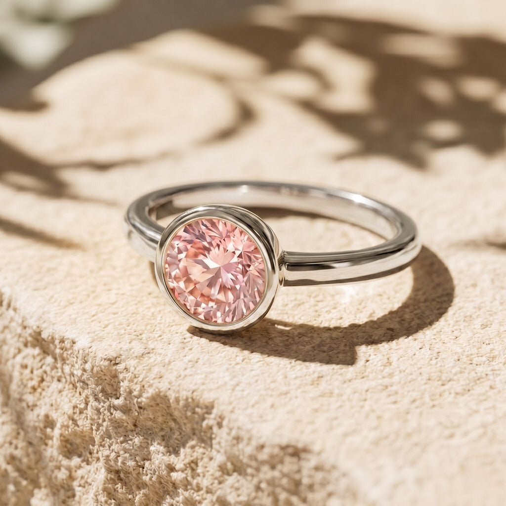 The Shield — Pink Diamond Bezel Engagement Ring