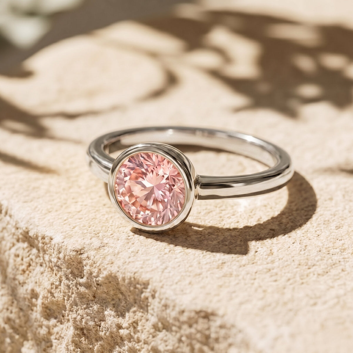 The Shield — Pink Diamond Bezel Engagement Ring
