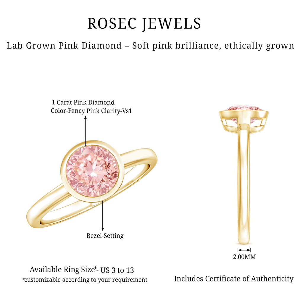 The Shield — Pink Diamond Bezel Engagement Ring