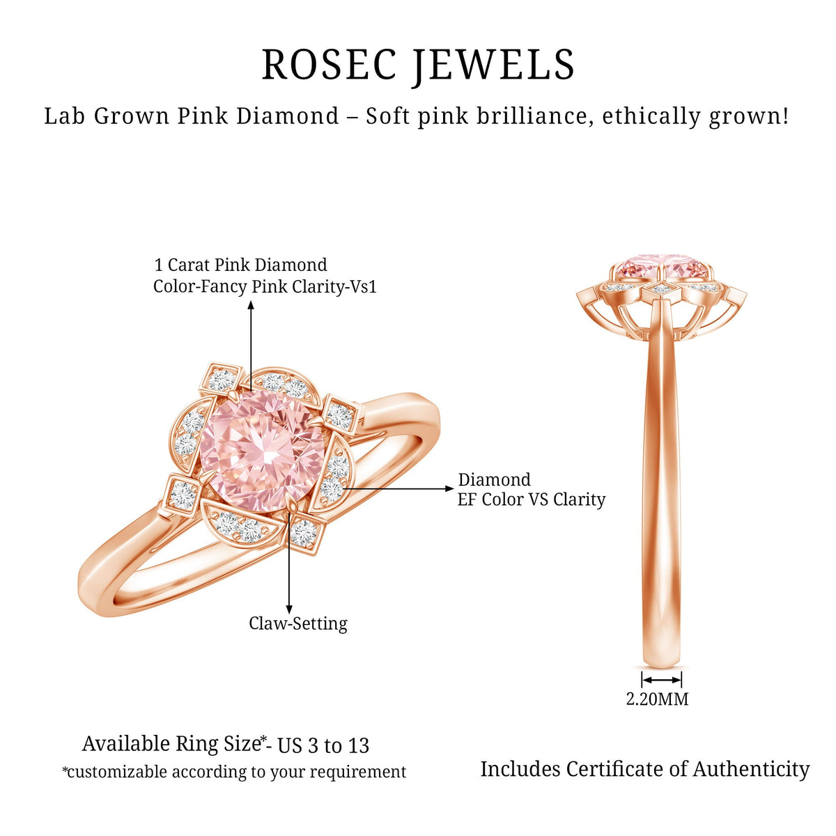 The Heirloom — Vintage Pink Diamond Engagement Ring