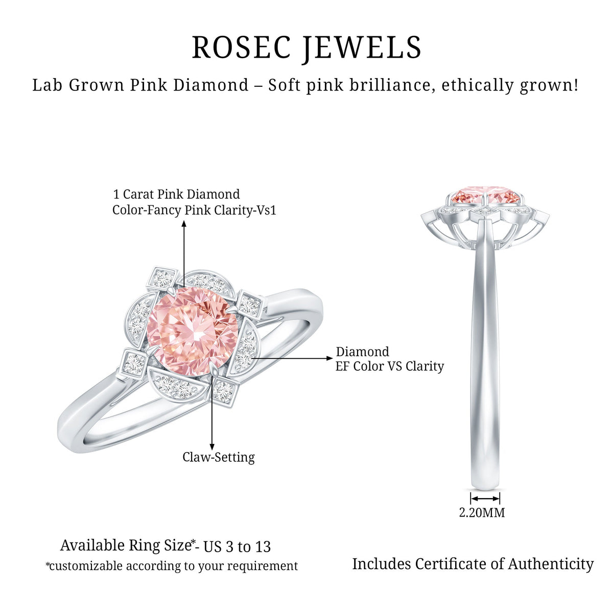 The Heirloom — Vintage Pink Diamond Engagement Ring
