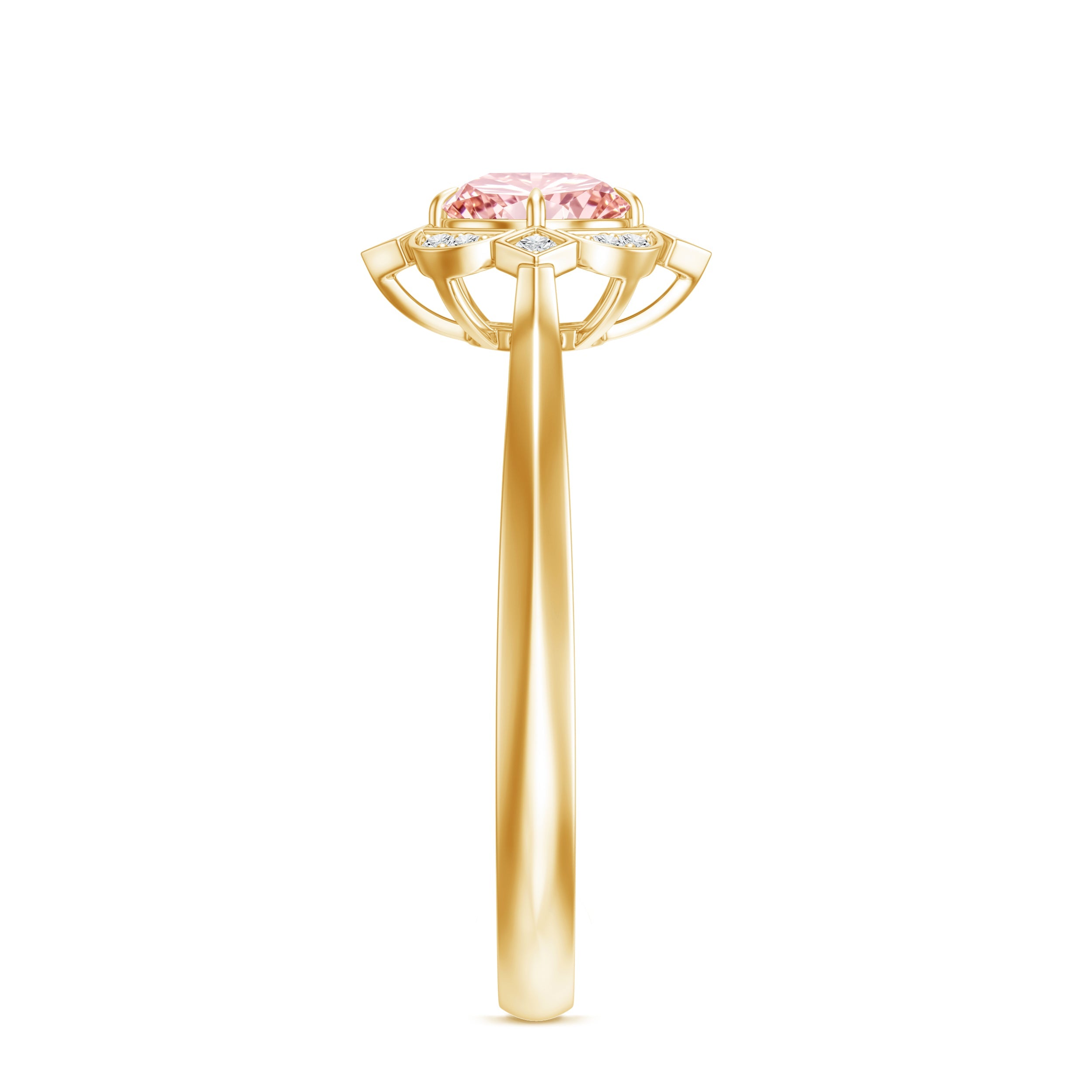 Vintage Inspired Lab Grown Pink Diamond Engagement Ring with IGI Certificate
