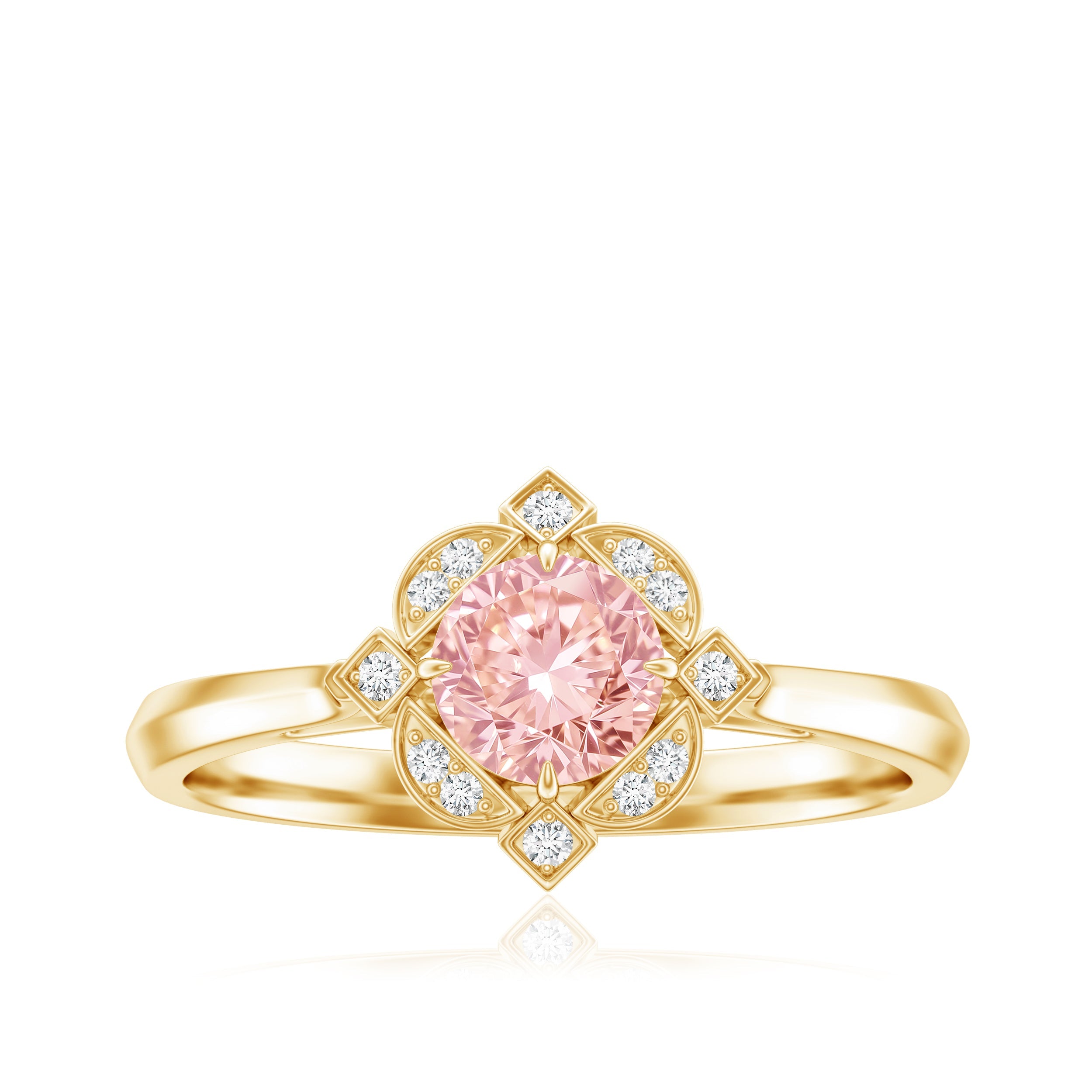 Vintage Inspired Lab Grown Pink Diamond Engagement Ring with IGI Certificate