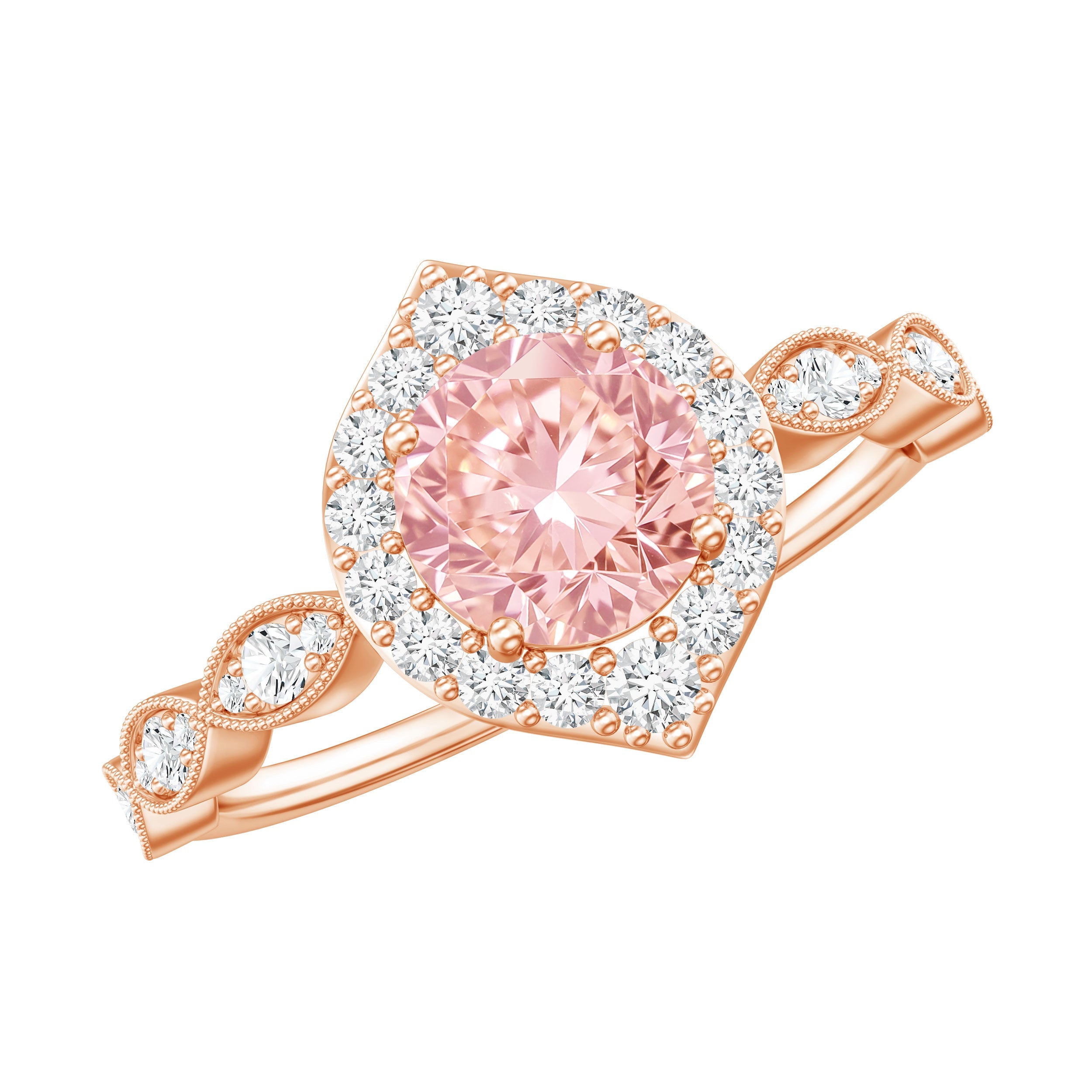 IGI Certified Lab Grown Pink White Diamond Designer Engagement Ring