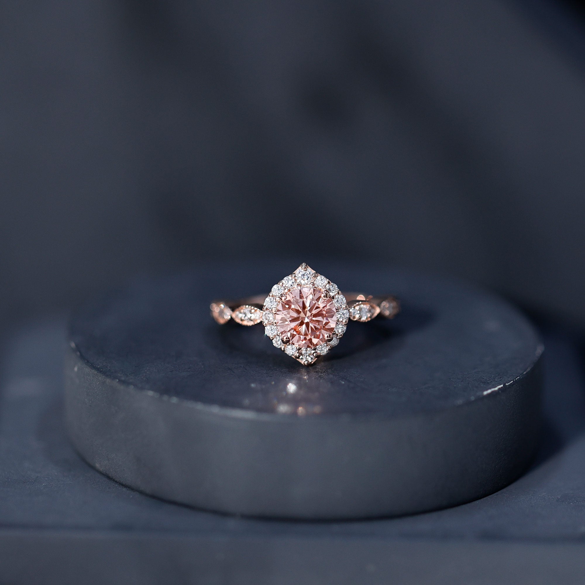 IGI Certified Lab Grown Pink White Diamond Designer Engagement Ring