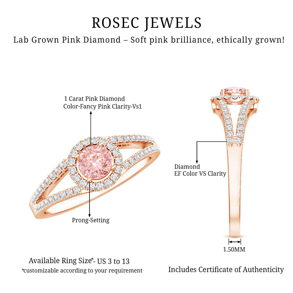 The Lantern — Pink Diamond Halo Engagement Ring