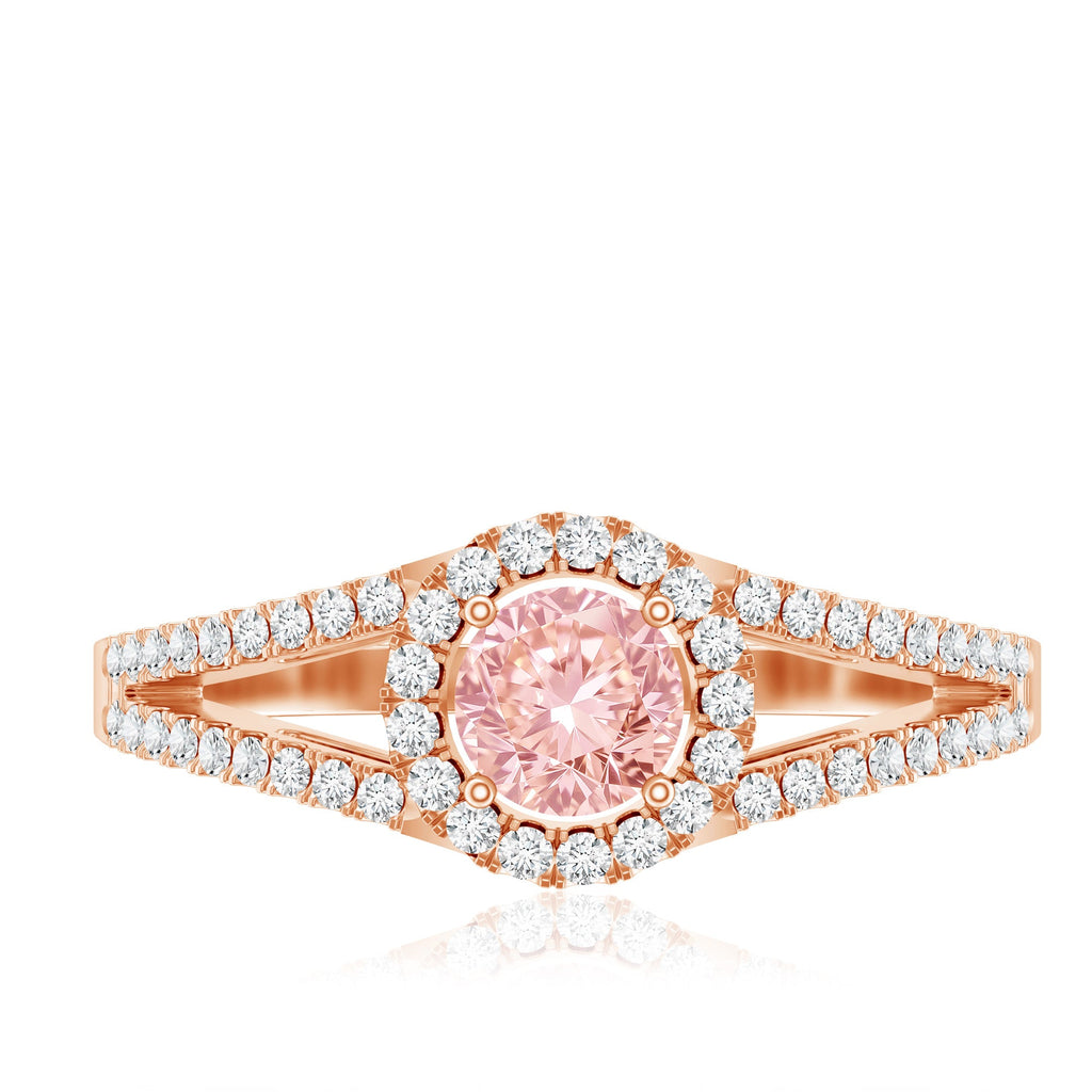 The Lantern — Pink Diamond Halo Engagement Ring