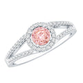 The Lantern — Pink Diamond Halo Engagement Ring