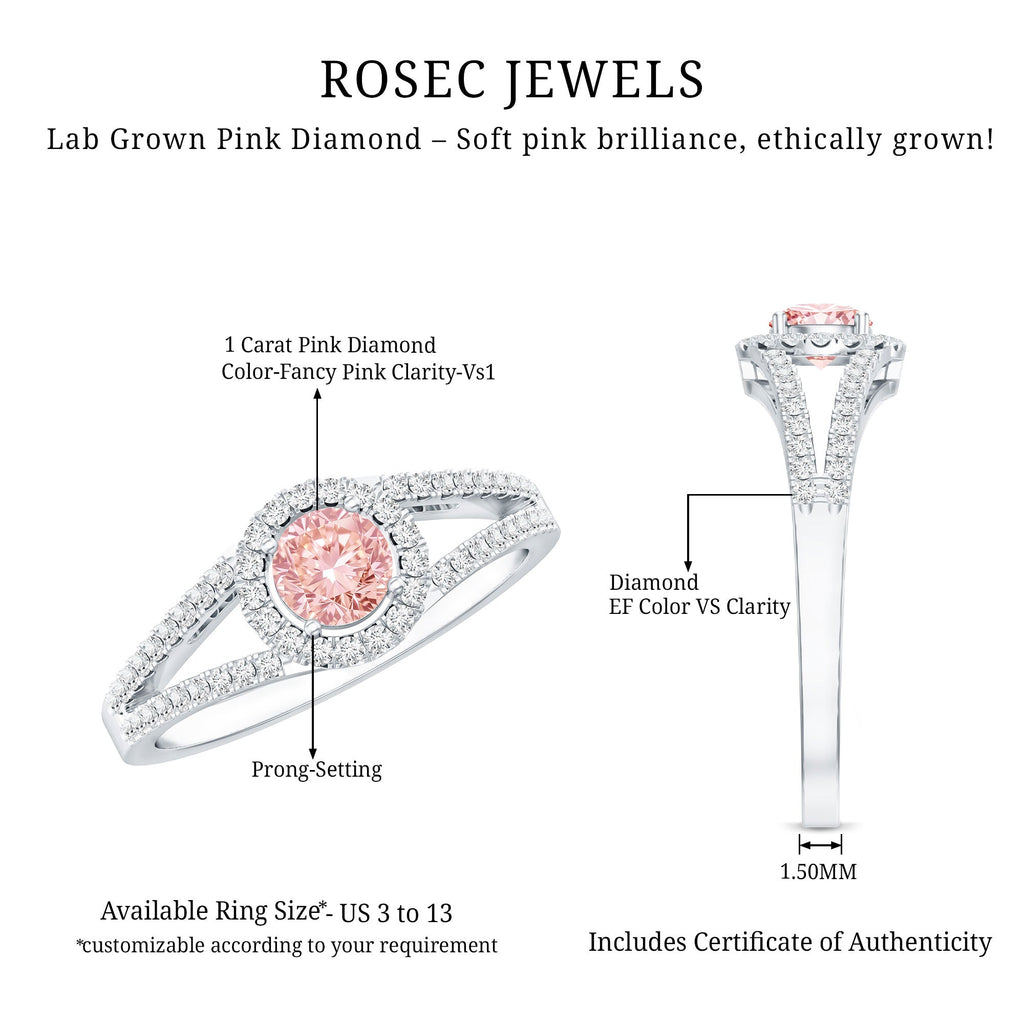 The Lantern — Pink Diamond Halo Engagement Ring