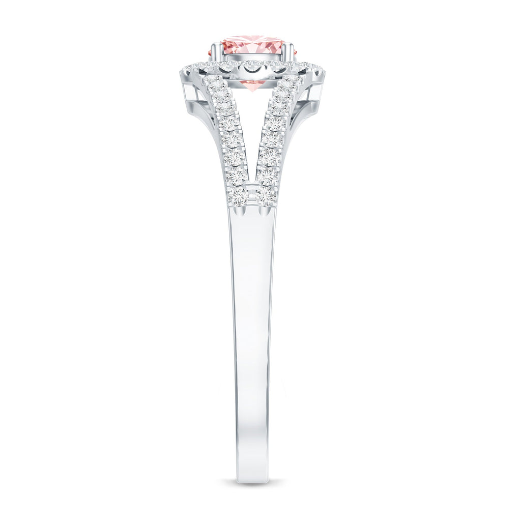 The Lantern — Pink Diamond Halo Engagement Ring