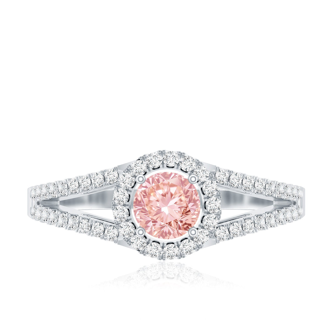 The Lantern — Pink Diamond Halo Engagement Ring