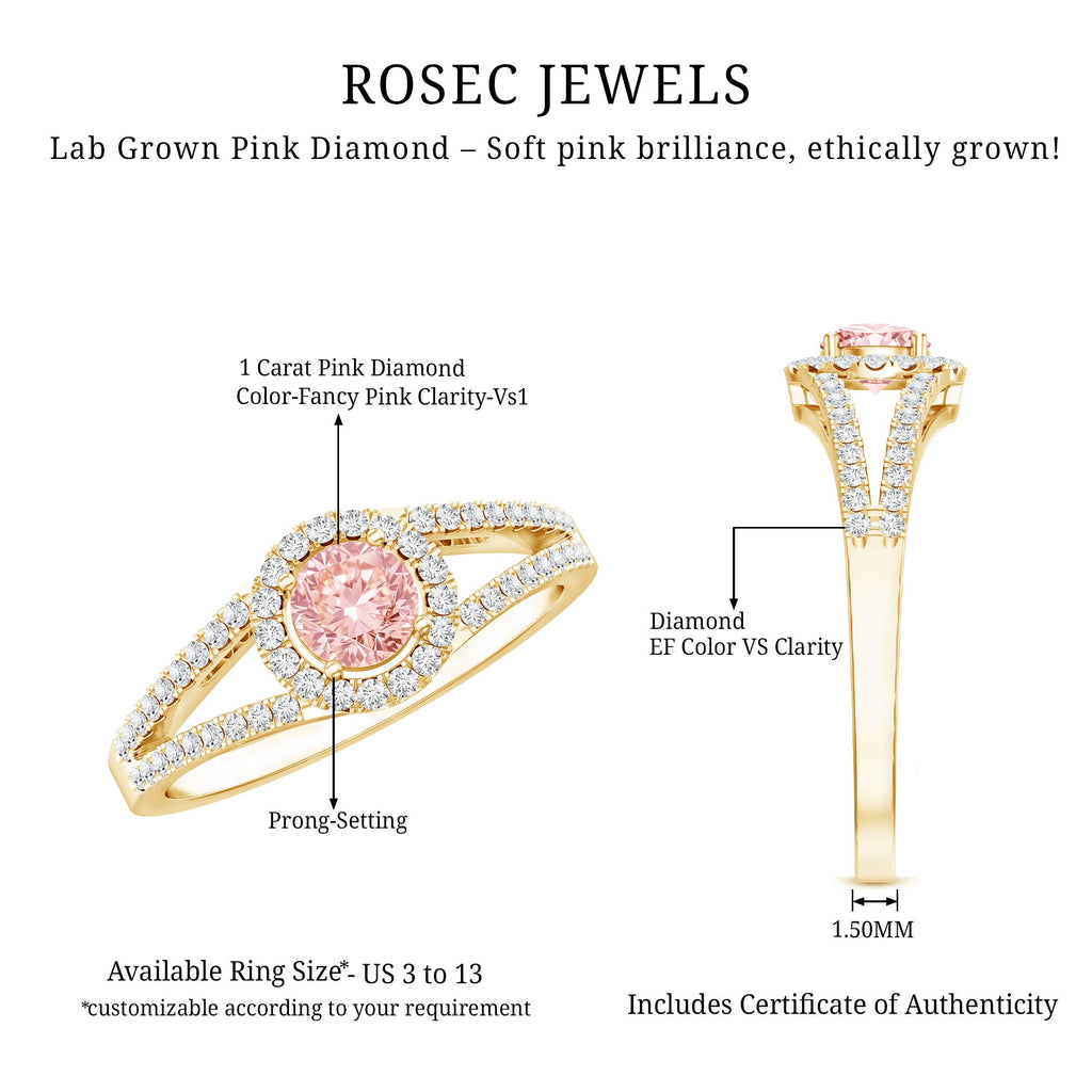 The Lantern — Pink Diamond Halo Engagement Ring