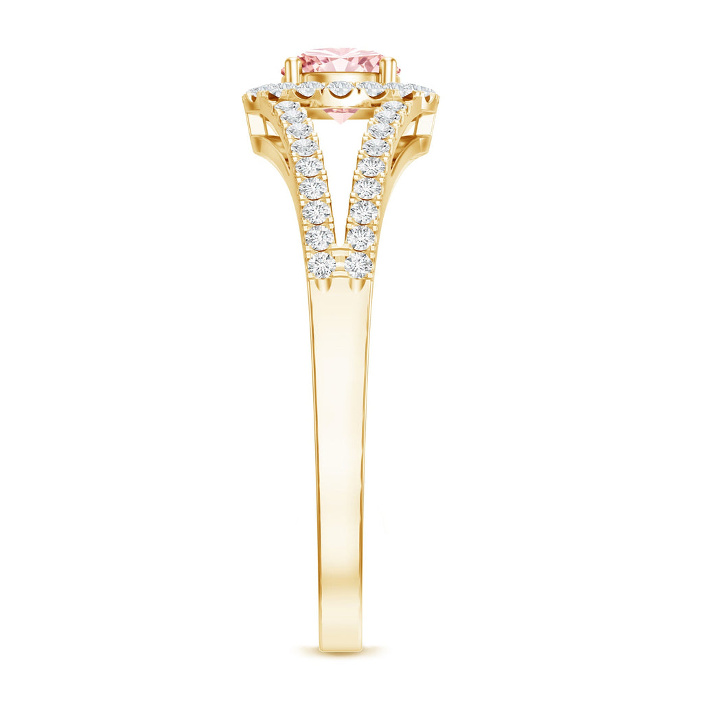 The Lantern — Pink Diamond Halo Engagement Ring