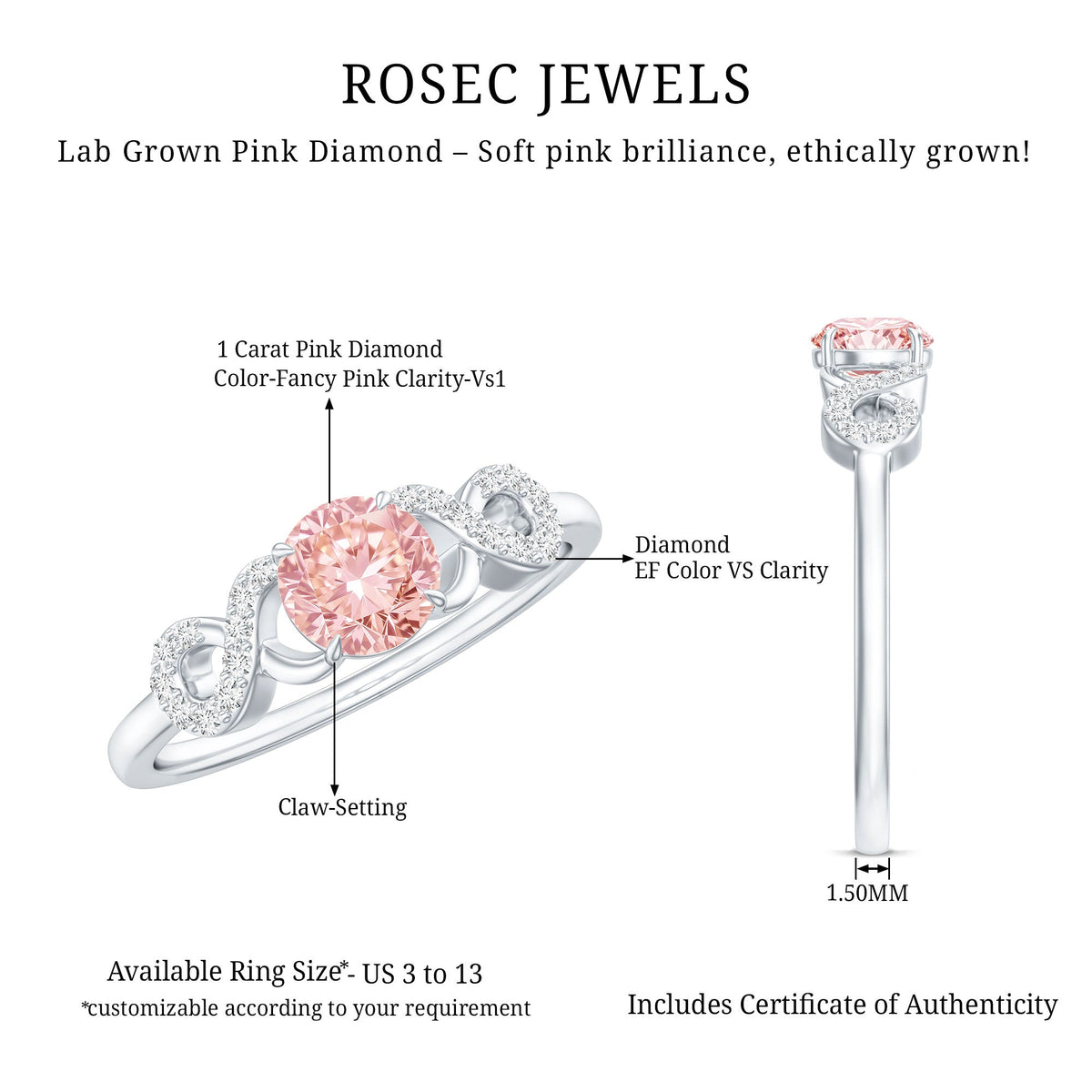 The Endless — Pink Diamond Infinity Engagement Ring